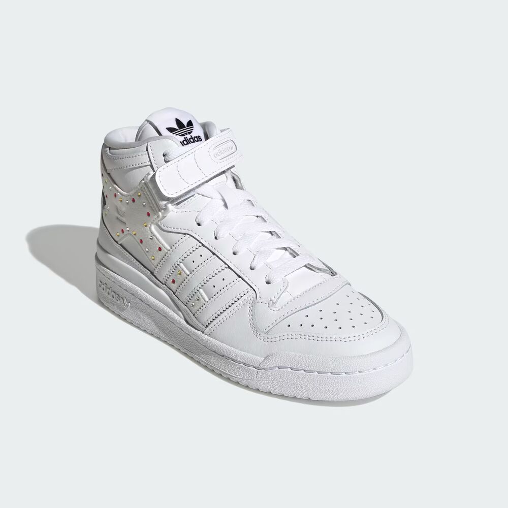 NWB Adidas Forum Mid x SWAROVSKI Rhinestone Crystals White Black Women's Size 9 - Picture 8 of 14